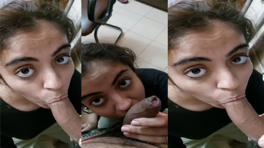 Hot Indian babe secretly sucking dick in private