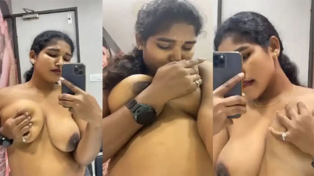 Desi Tamil Wife Pressing Boobs Hot Viral Video