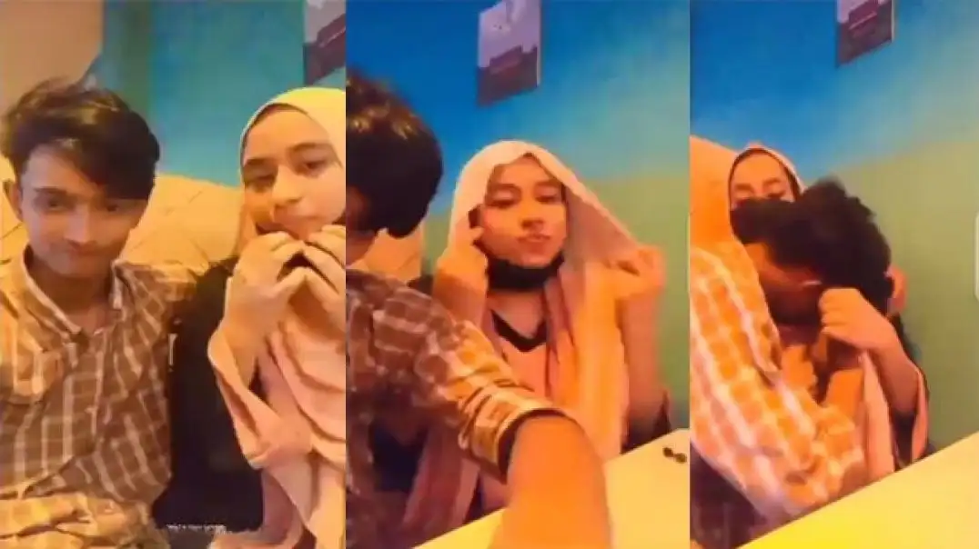 Desi Boy Enjoying Secret Romance With Hijabi GF In Restaurant