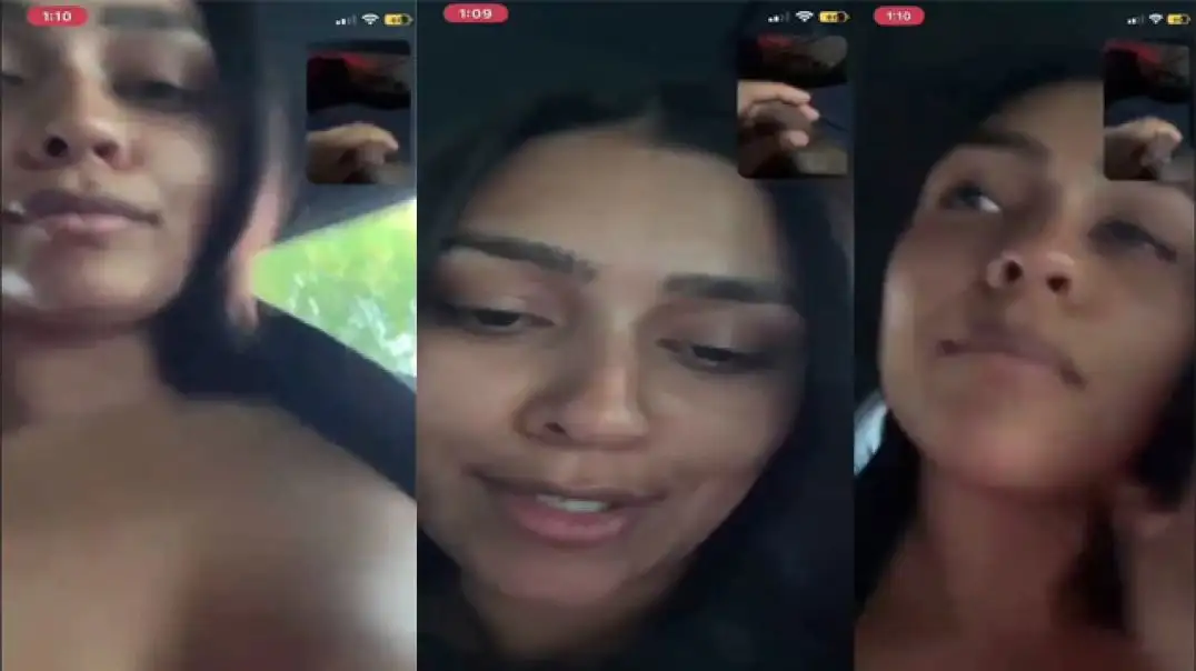 Hot GF Teasing in Car on Secret Videocall