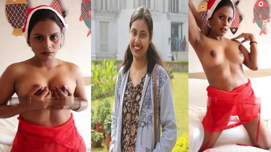 Hot Model Sanchita Bose Shows Boobs In Sexy Christmas Outfit