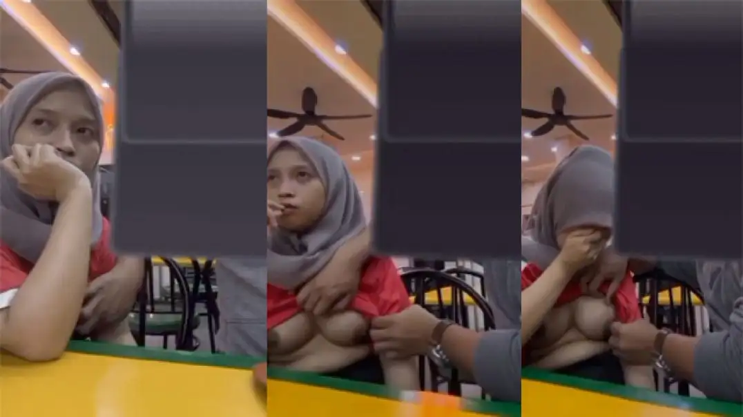 Mallu Hijabi Girl’s Secret Restaurant Boob Kiss Caught On Camera