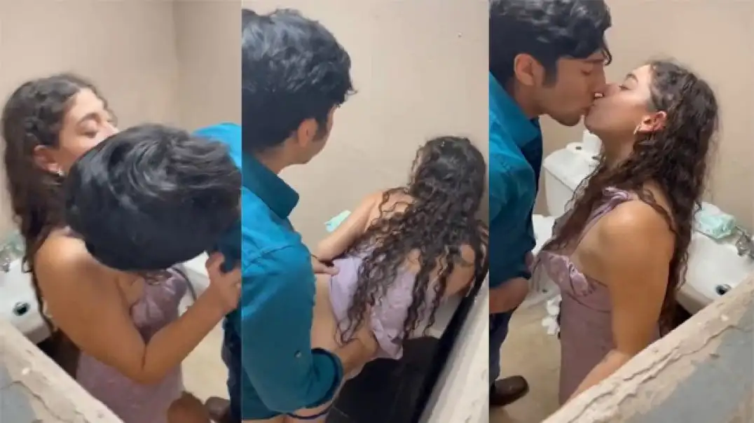 Desi Boy Naughty Public Bathroom Romance with Foreign Girlfriend