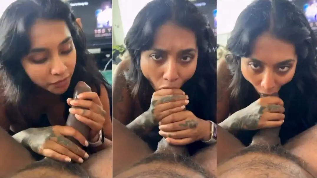 NRI Desi Girl Tattooed Deepthroating Black Cock With Wild Eye Contact