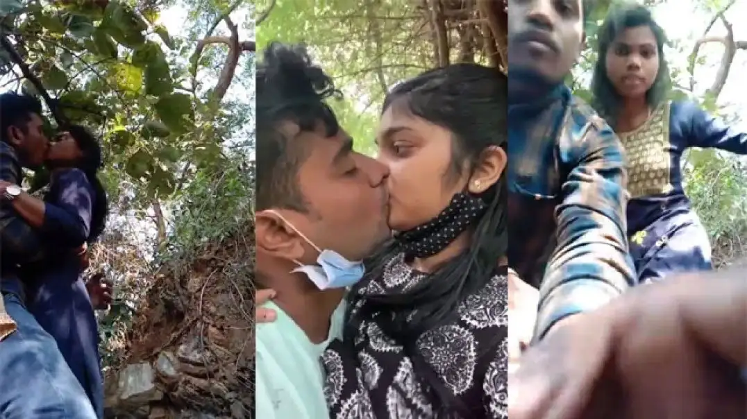 Hot Outdoor Couple Enjoying Wild Kisses And Boobs Action