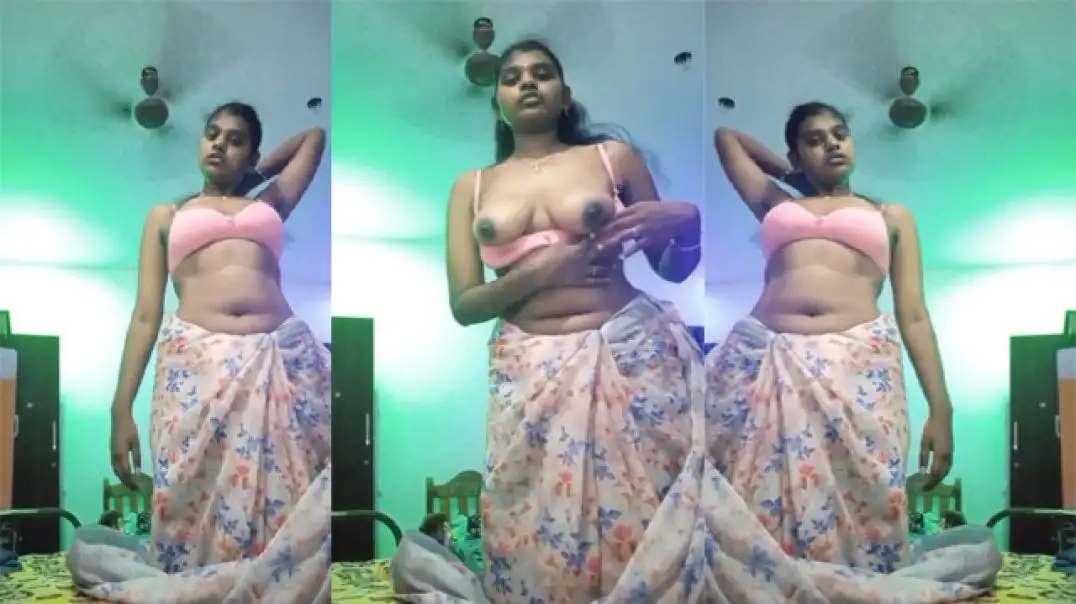 Hot Tamil Cute Girl Secretly Flirting & Playing with Boobs